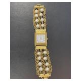 Kenneth J Lane Pearl Bracelet Watch