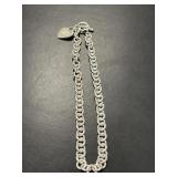 Sterling Link Necklace with Engraved Charm