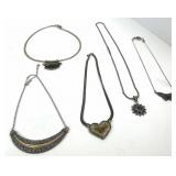 Five Sterling Necklaces