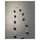 14 KT WG Blue Pearl Necklace