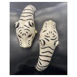 Kenneth J Lane White Tiger Bracelet Watch