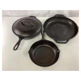 Three Lodge Cast Iron Pans