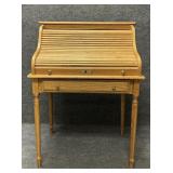 Vintage Light Oak Roll Top Desk