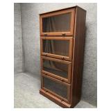 Wood Veneer Four Shelf Barrister Bookcase