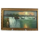 Vintage Niagara Falls Oil on Board