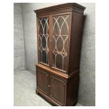 Vintage Dark Wood One Piece Display Cabinet