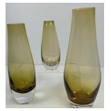 Sweden Seda Glass Vases Amber to Crystal