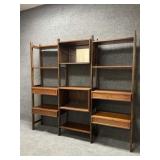 Mid Century Walnut Finish Wall Unit