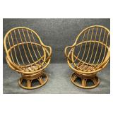 Pair of Mid Century Rattan Chairs
