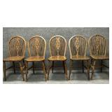 Set of  Five Ercol-Style Windsor Beech Chairs