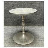 Silver Toned Metal Accent Round Table