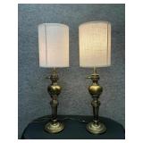 Two Vintage Stiffel Solid Brass Table Lamps