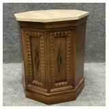 Octagon Marble Top Accent Table