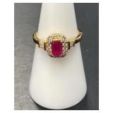 D'Joy Montepuez Ruby and Moissanite Ring
