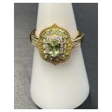 D'Joy Mint Green Tanzanian Garnet Halo Ring