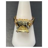 D'Joy Montezuma Prasiolite and Moissanite Ring