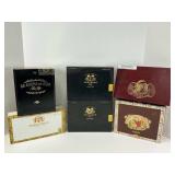Six Wood Cigar Boxes