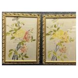Pair of Ornate Framed Floral Artwork