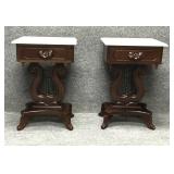 Pair of One Drawer Wood Side Table