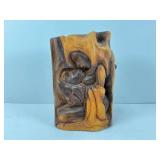 Hand Carved Wood Sculpture By LD James