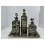 Moulin Mosaic Decanters with Tray