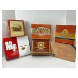 Six Wooden Cigar Boxes