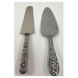 Sterling Handle Repousse Cake and Pie Servers