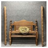 Full Size Antique Colonial Style Rope Wood Bed