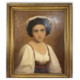 Oil on Board Portrait of  Peasant
