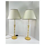 Pair of Faux Bamboo Candlestick Lamps
