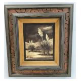 Framed Desert Landscape Painting