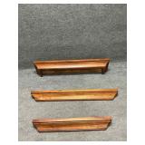 Three Sets of Wood Wall Shelves