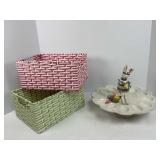 Easter Bunny Deviled Egg Plate on Stand