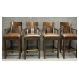 Set of Four Bernhardt Furniture Swivel Bar Stools