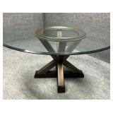 Bernhard Furn Round Glass Top Dining Table
