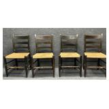 Set of Vintage Ladder-Back Dining Side Chairs