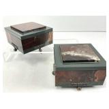 Two Russian Jasper and Serpentine Gemstone Boxes