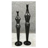 Pair of Pier 1 Brutalist Abstract Sculptures