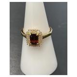 D'Joy Premium Red and White Zircon Ring