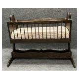 Vintage Wooden Baby Rocking Cradle
