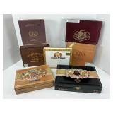 Seven Wood Cigar Boxes