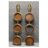 Pair of Wood Three Tiered Plate Wall Hangers
