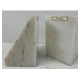 White Marble Bookends