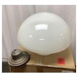 Pair of School House Milk Glass Light Globes