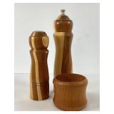Wood Turned Salt and Pepper Shakers, Candle Holder