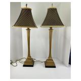 Pair of Fluted Column Table Lamps