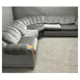 Plush Gray Three Piece Sectional