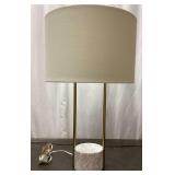 Antiqued Brass and Stone Table Lamp