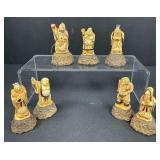The Lucky Seven Gods Carved from Bone or Resin