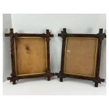 Two Adirondack Style Folk Art Frames